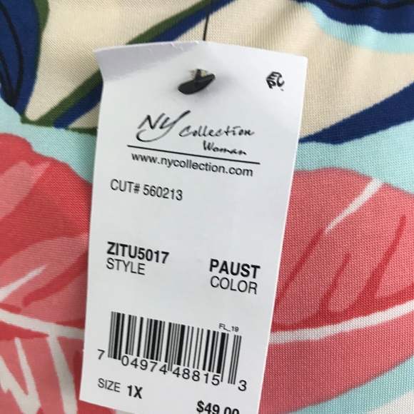 NEW NY Collection Sleeveless Floral Top 1X - Picture 6 of 8